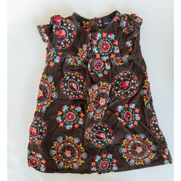 GAP 6-12 Brown Dress with Elephants Print - Picture 1 of 1